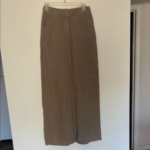 Vintage Brown Tan 120% Lino Luxury Skirt Maxi made in Italy size 42